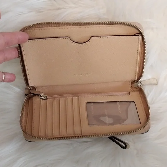 Michael Kors Beige Leather Wristlet - Picture 6 of 12